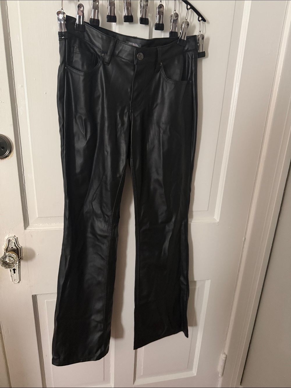 wild fable Black Faux Leather Boot Cut Pants